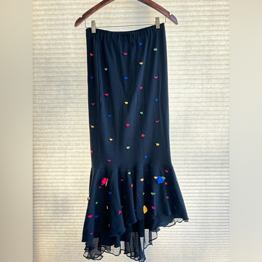 Maureene Keene NYC  Long Black  Skirt Women Size Medium Vintage